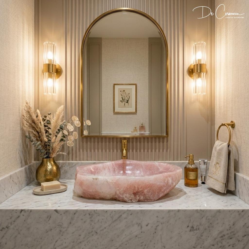 Pink natural stone basin inspiration