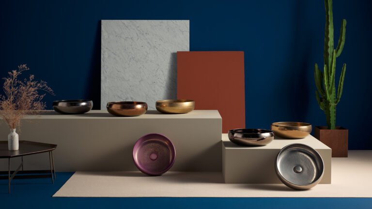 Luxury wash basin design display of designer metallic bowl basins in refined finishes, ideal for modern and artistic bathroom interiors.
