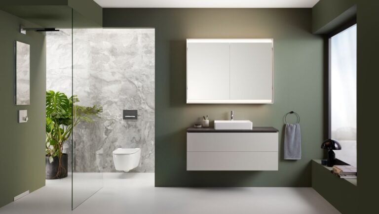 Elegant floating vanity and smart toilet setup reflecting sanitaryware trends 2025 in Gurugram
