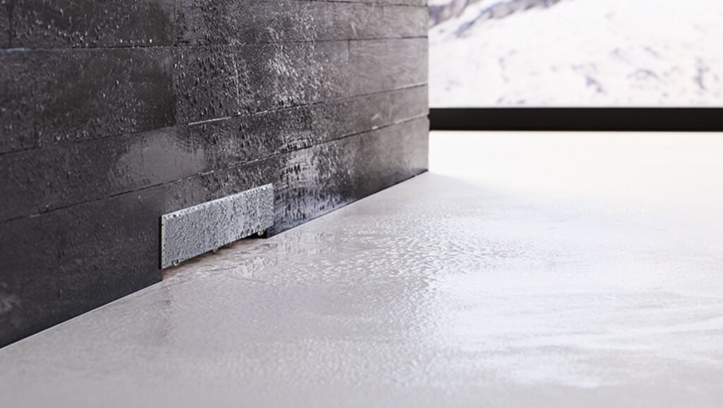 Minimalist floor drain detail for wet zones aligned with sanitaryware trends 2025 in Gurugram