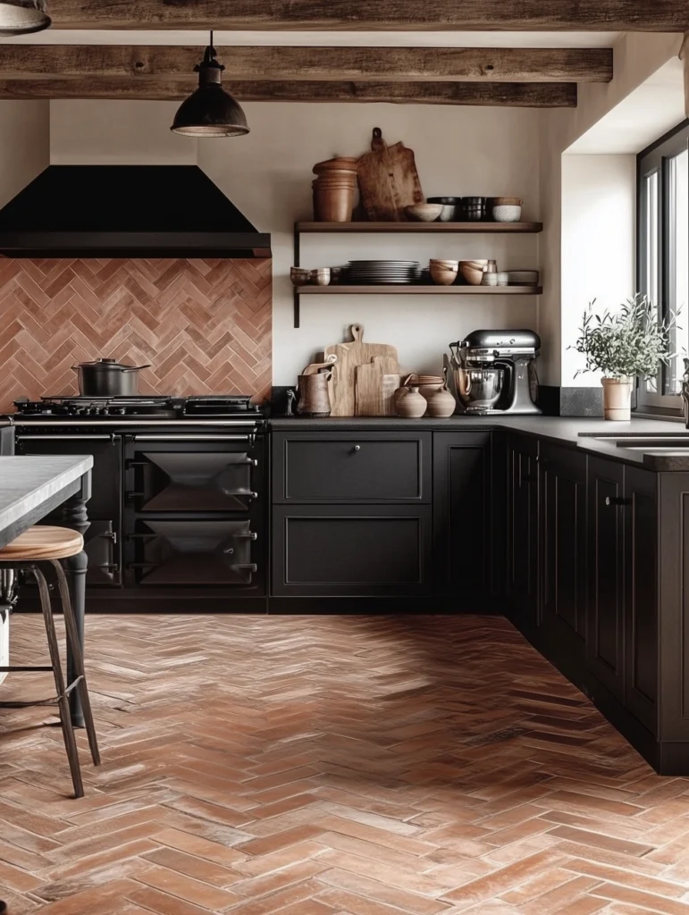 Anti-slip tiles for kitchen floor in Indian home