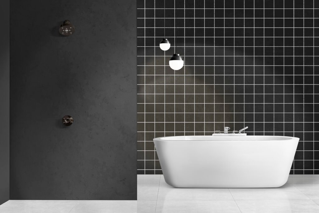 clean and glossy ceramic tiles after using products for deep cleaning and stain removal.